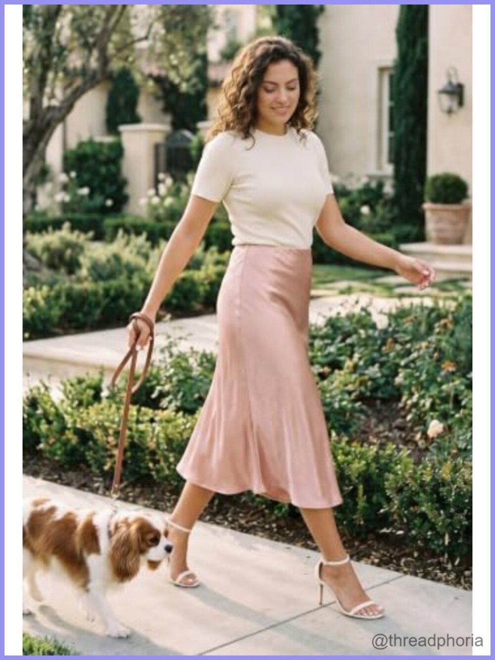 Satin Silky Midi Skirt A-Line High Waisted Elegant - Picture 4 of 6